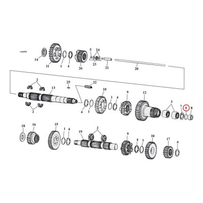 COMETIC O-RING, MAINSHAFT. RIGHT END Passar L84 FXR, FXRS; 84-86 5-SP B.T.